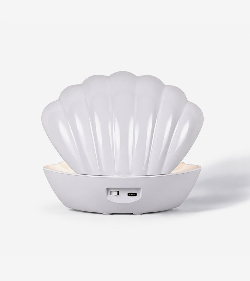 Luce notturna a conchiglia con glitter