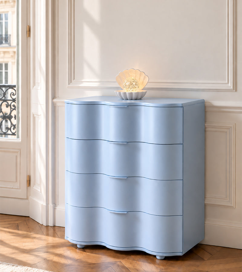 Luce notturna a conchiglia con glitter