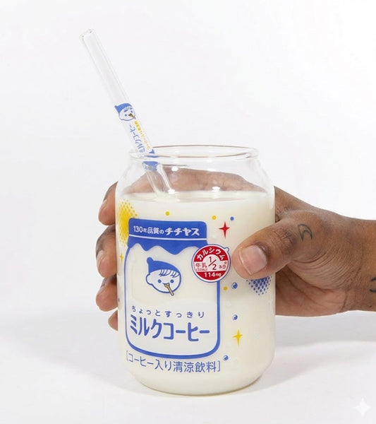 Set bicchiere e cannuccia kawaii